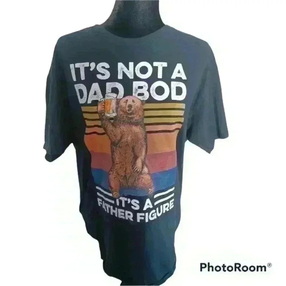 "Dad Bod" Mens Black Crew Neck Tee L - Picture 1 of 8